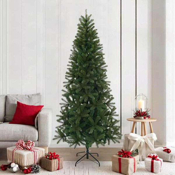 vidaXL Albero di Natale artificiale Verde 210 cm PVC, PE e acciaio