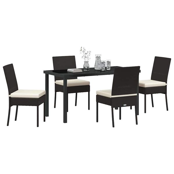 vidaXL Set da Pranzo per Giardino 5 pcs Nero