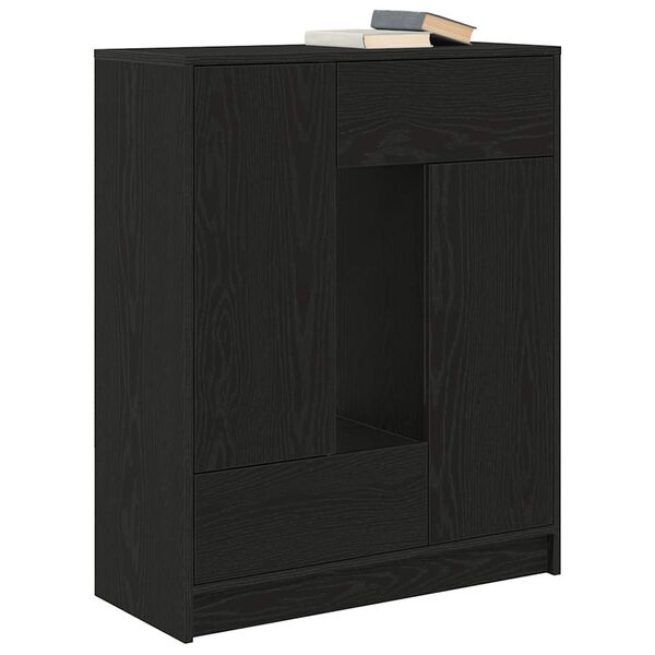 vidaXL Credenza con Cassetti e Ante Rovere Nero 73x31x90 cm