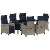 vidaXL Set da Pranzo per Giardino con cuscino 7 pcs Grigio polyrattan