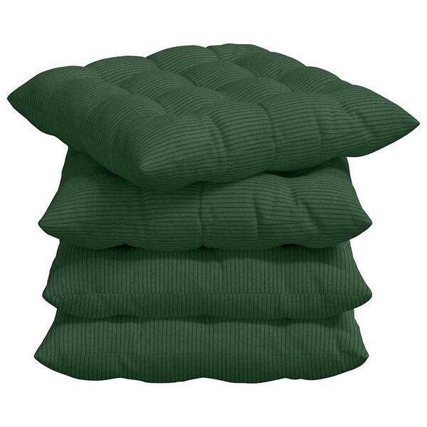 vidaXL Cuscini per Seduta 4 pcs Verde Scuro 40 x 40 x 6 cm