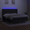 vidaXL Letto a Molle con Materasso e LED Nero 160x200 cm in Tessuto
