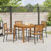 vidaXL Set da Pranzo per Giardino 5 pcs Nero Poly Rattan