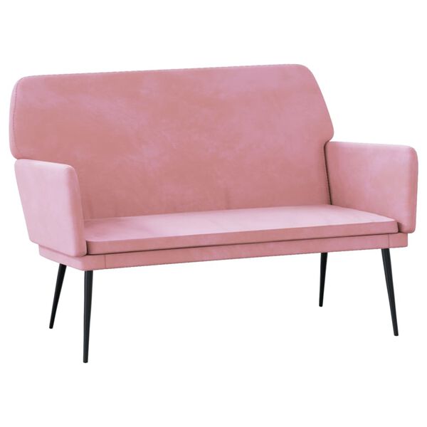 vidaXL Panca Rosa 108x79x79 cm in Velluto