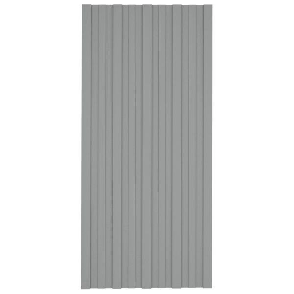 vidaXL Pannello per tetto 36 pcs Grigio 100 x 45 cm Acciaio zincato