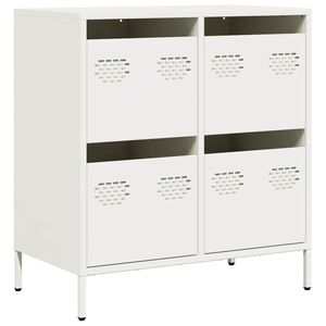 vidaXL Credenza Bianca 68x39x73,5 cm in Acciaio Laminato a Freddo