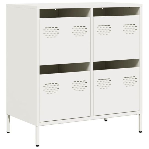 vidaXL Credenza Bianca 68x39x73,5 cm in Acciaio Laminato a Freddo
