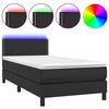 vidaXL Giroletto a Molle con Materasso e LED Nero 100x200cm Similpelle