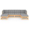 vidaXL Set Divani Giardino 6 pz con Cuscini in Legno Massello di Pino