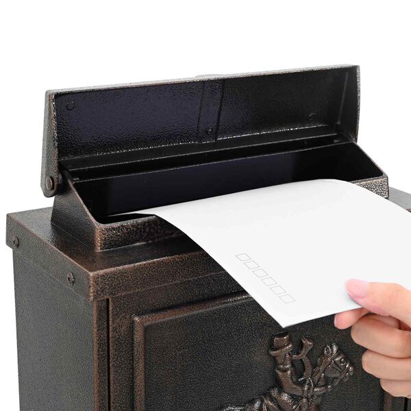 vidaXL Cassetta Postale da Muro con porta Bronzo 29 x 13 x 41 cm
