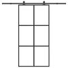 vidaXL Porta Scorrevole con Ferramenta 102x205 cm Vetro ESG Alluminio