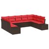 vidaXL Set Divano da Giardino con cuscino 9 pcs Marrone polyrattan