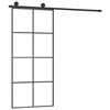 vidaXL Porta Scorrevole con Ferramenta 90x205cm Vetro ESG Alluminio