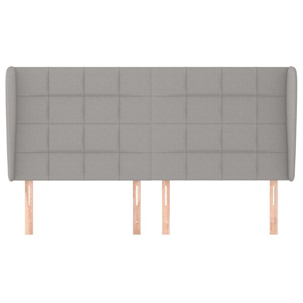 vidaXL Testiera ad Orecchio Grigio Chiaro 163x23x118/128 cm in Tessuto