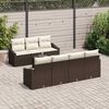 vidaXL Set di divani con cuscino 8 pcs Marrone e Crema polyrattan
