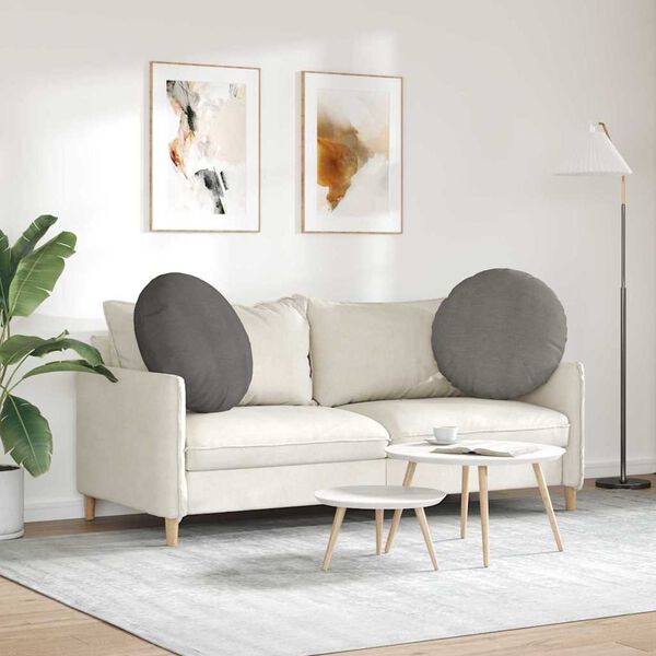 vidaXL Cuscini per Seduta 2 pcs Grigio chiaro &Oslash; 60 cm Tessuto in Cords