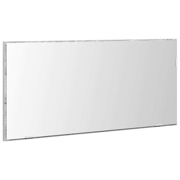 vidaXL Specchio con luci a strisce a LED Grigio sonoma alto 80 x 37 cm