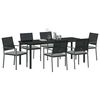 vidaXL Set da Pranzo per Giardino 7 pcs Nero e Grigio Chiaro