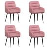 vidaXL Sedie da pranzo 4 pz Velluto Rosa 59 x 59,5 x 90 cm