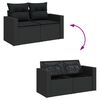 vidaXL Set Divani da Giardino 11 pz con Cuscini in Polyrattan Nero