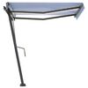 vidaXL Tenda da Sole Retrattile Manuale con LED 300x250cm Blu e Bianco