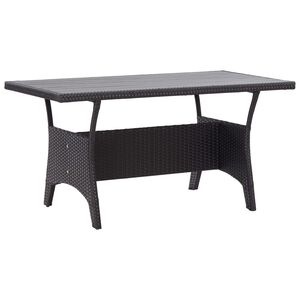 vidaXL Tavolo da Giardino Nero 120x70x66 cm in Polyrattan