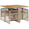 vidaXL Set da Pranzo da Giardino 5 pz con Cuscini Beige in Polyrattan