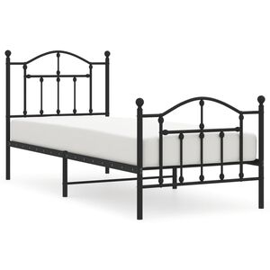 vidaXL Giroletto con Testiera e Pediera Metallo Nero 80x200 cm