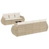 vidaXL Set Divano da Giardino 8 pz con Cuscini Beige in Polyrattan