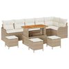 vidaXL Set Divano da Giardino con cuscino 10 pcs Beige polyrattan