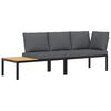 vidaXL Set Divani da Giardino 2 pz con Cuscini in Alluminio Nero
