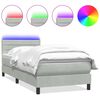 vidaXL Letto a Molle con Materasso e LED Grigio Chiaro 80x210 cm