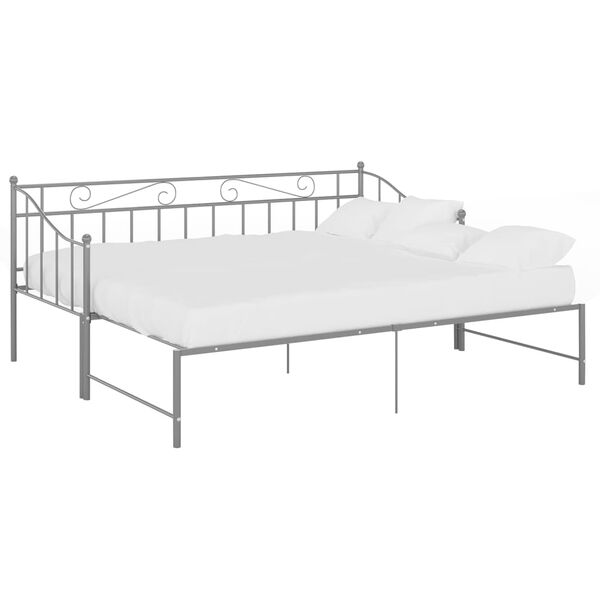 vidaXL Telaio Divano Letto Estraibile Grigio in Metallo 90x200 cm