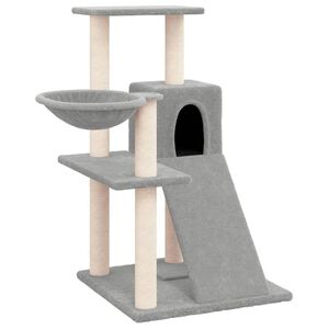vidaXL Albero per Gatti con Tiragraffi in Sisal Grigio Chiaro 82 cm