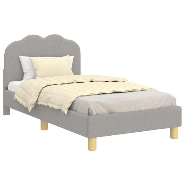 vidaXL Struttura letto bambini con testata Grigio chiaro 80 x 160 cm