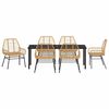 vidaXL Set da Pranzo per Giardino 7 pcs Marrone polyrattan