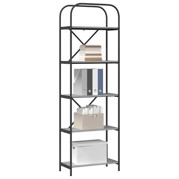 vidaXL Libreria Grigio Sonoma 60 x 30 x 183 cm Legno multistrato