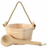 vidaXL Secchio per Sauna 2 pz Marrone Legno Massiccio di Pino e Canapa