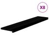 vidaXL Gradini 8 pz Marrone-nero 120x30x2 cm Legno Massello Rovere