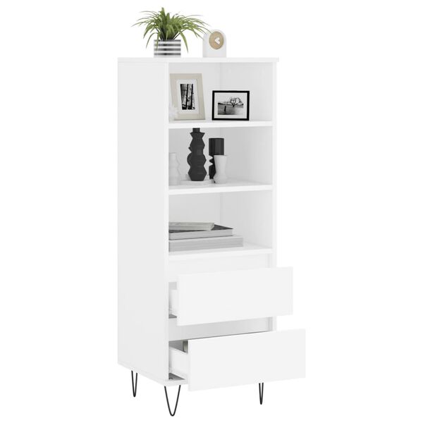 vidaXL Credenza Bianco 40x36x110 cm in Legno Multistrato