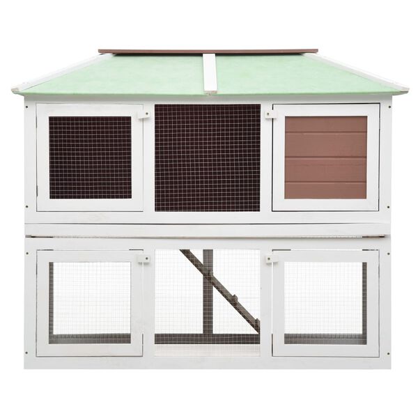 vidaXL Conigliera a Due Piani Marrone in Legno