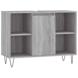 vidaXL Mobile da Bagno Grigio Sonoma 80x33x60 cm in Legno Multistrato