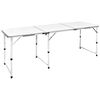 vidaXL Tavolo da Campeggio Pieghevole Alluminio Regolabile 180x60 cm