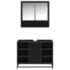 vidaXL Set di mobili per il bagno 2 pcs Rovere Nero Legno multistrato