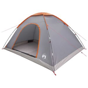 vidaXL Tenda da campeggio Grigio e arancione 335 x 275 x 180 cm