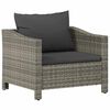 vidaXL Poltrona da giardino con cuscino grigio in polyrattan