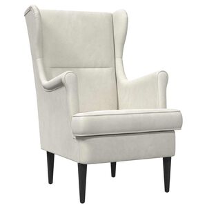 vidaXL Poltrona Crema Velluto