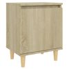 vidaXL Comodino con Gambe in Legno Massello Rovere Sonoma 40x35x50cm