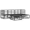 vidaXL Set Divano da Giardino con cuscino 5 pcs Nero Alluminio