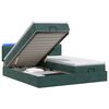 vidaXL Letto Ottomano con Materasso e LED Verde Scuro 180 x 200 cm
